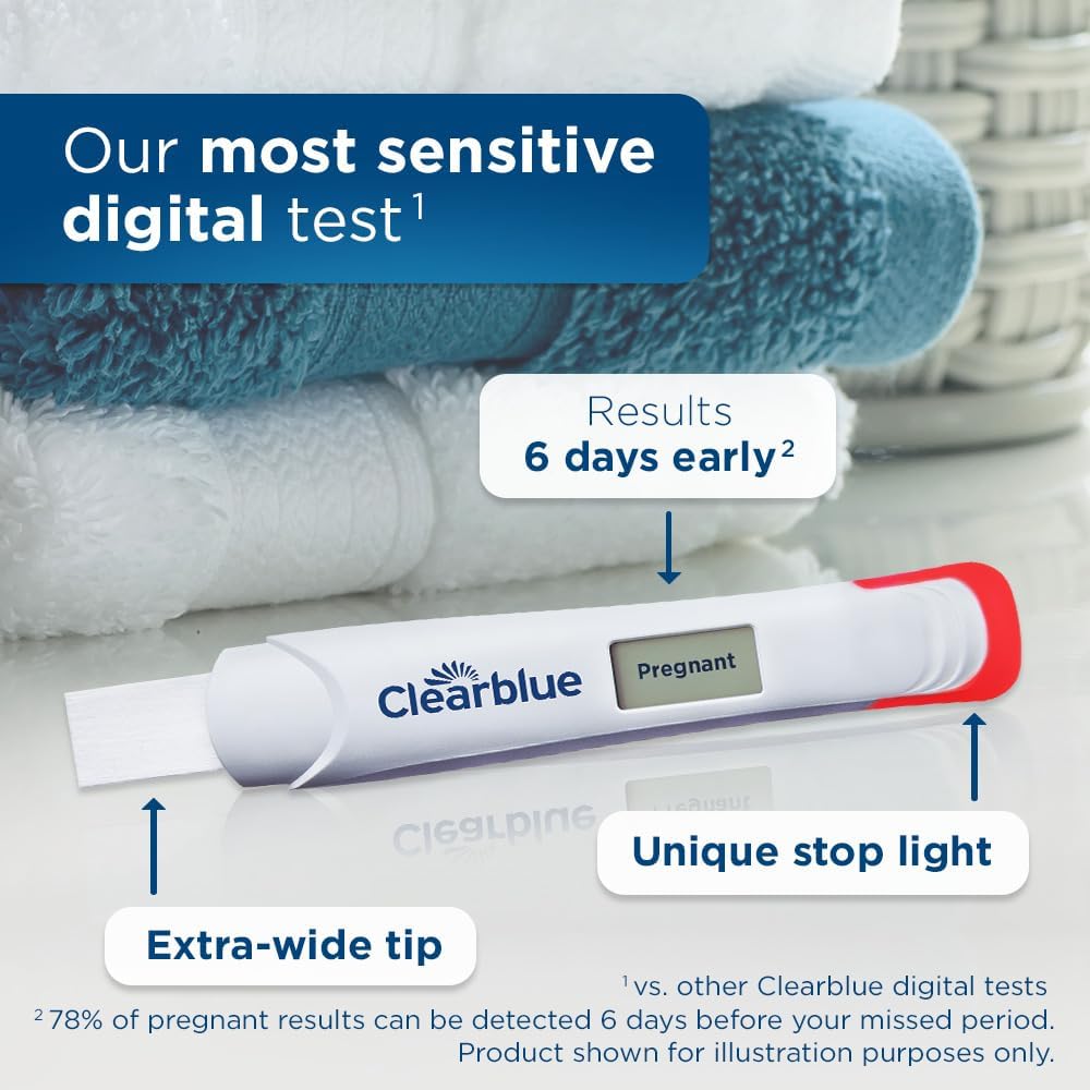 Clearblue - Prueba de embarazo digital temprana, prueba de embarazo...