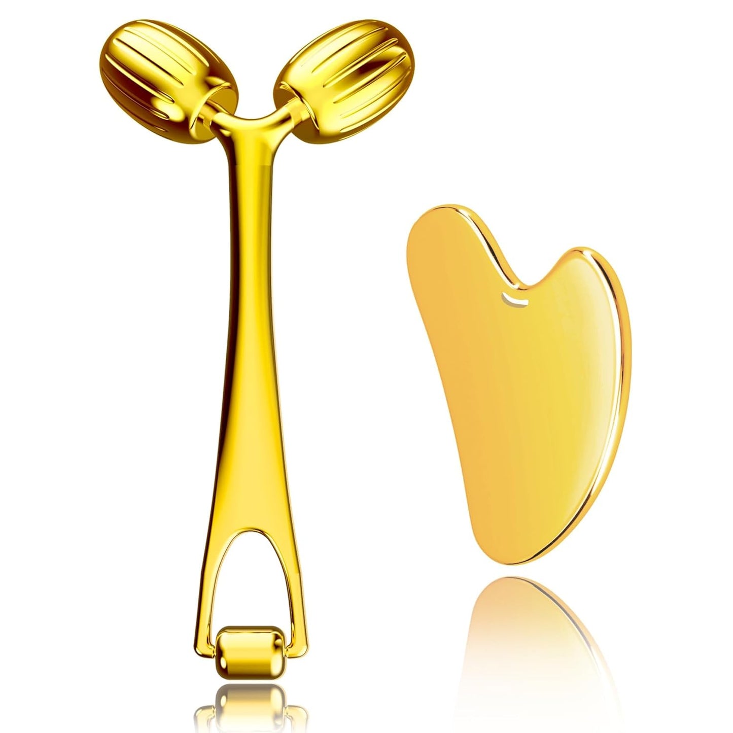 Yeamon Gua Sha - Juego de herramientas faciales y rodillo facial, h...