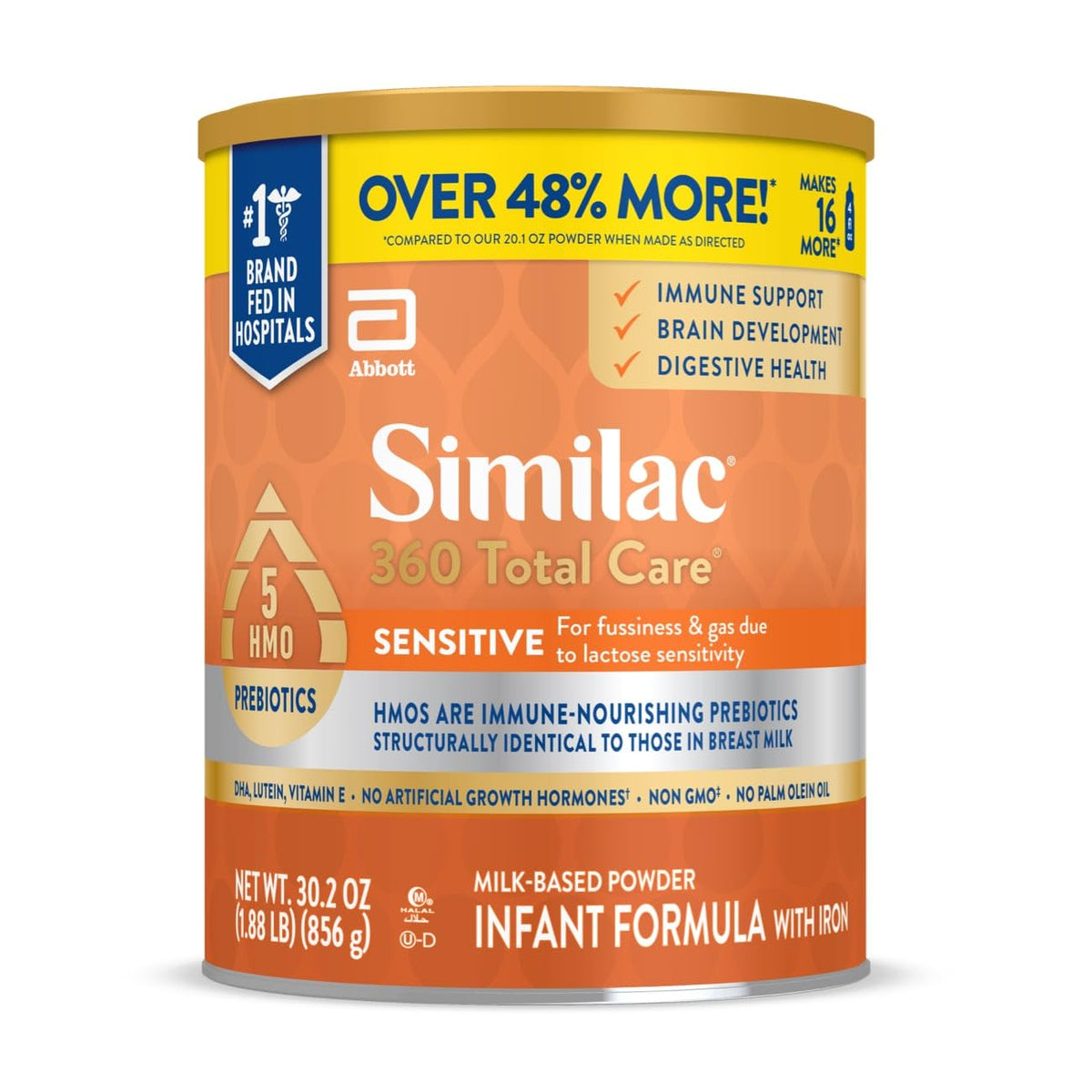 Similac 360 Total Care - Fórmula infantil sensible para irritabilid...