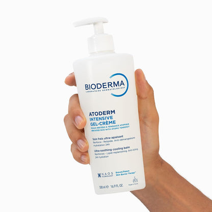 Bioderma Atoderm - Crema de gel intensivo, hidratante corporal calmante para pieles sensibles secas a atópicas, hidratación 24 horas, 16.9 onzas líquidas