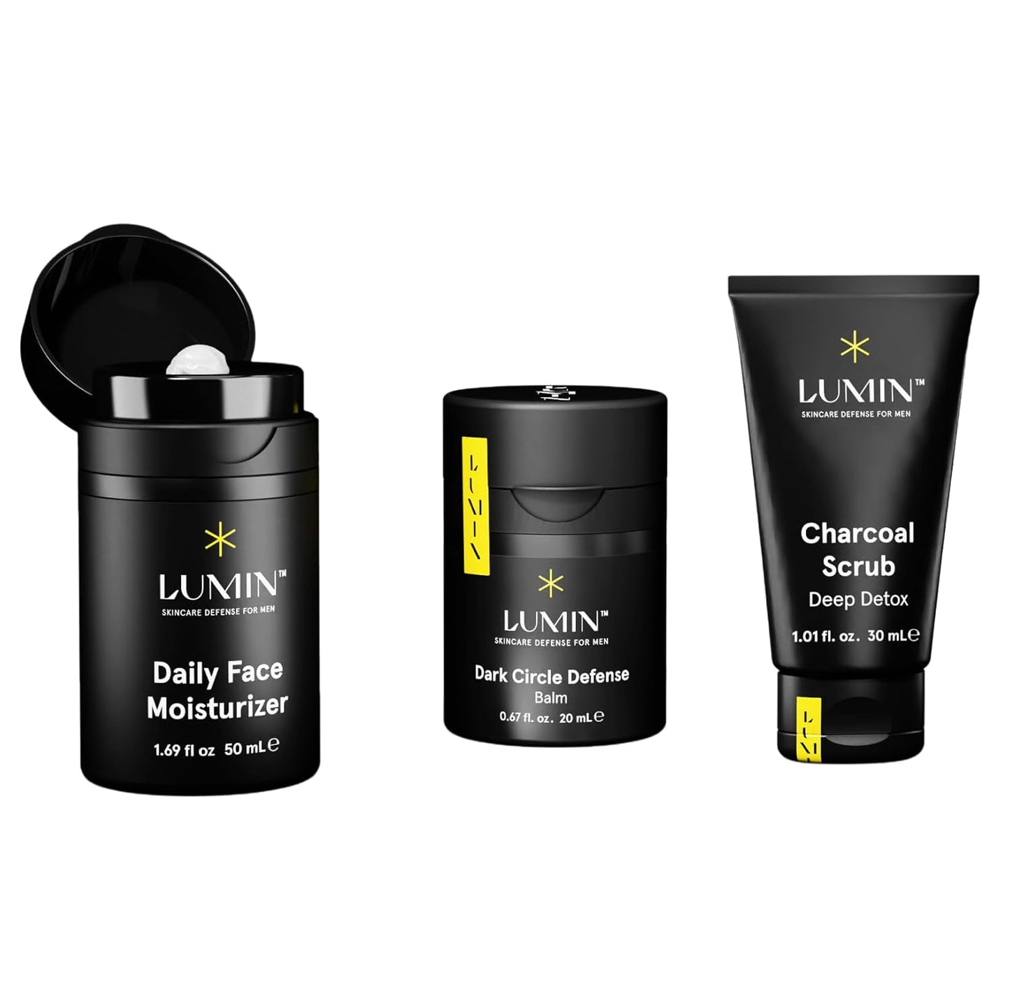 Lumin Boss Trio - Set de cuidado de la piel para hombres, exfoliant...