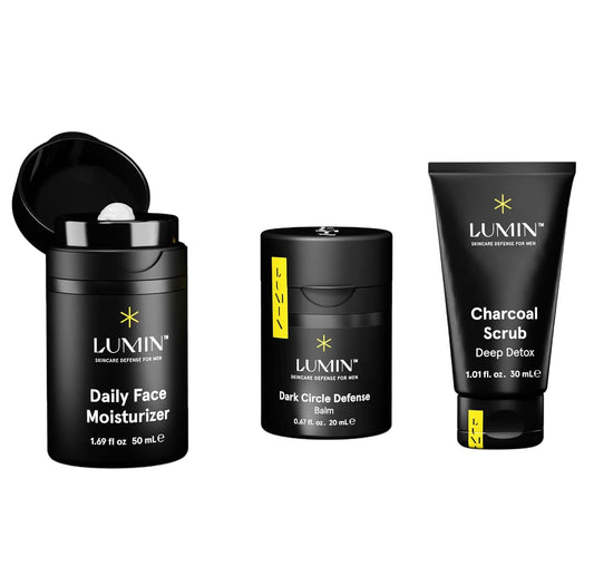 Lumin Boss Trio - Set de cuidado de la piel para hombres, exfoliant...