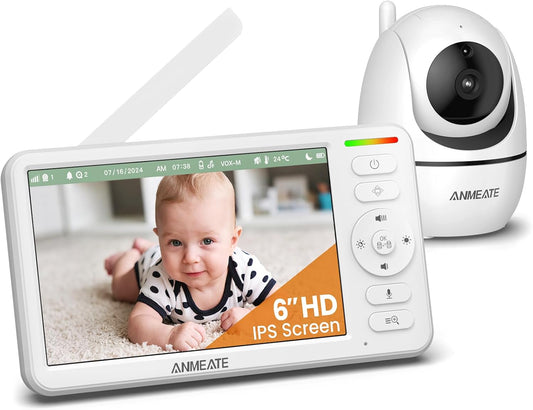 Monitor de bebé con cámara y audio: cámara para bebé de 720P sin Wi...