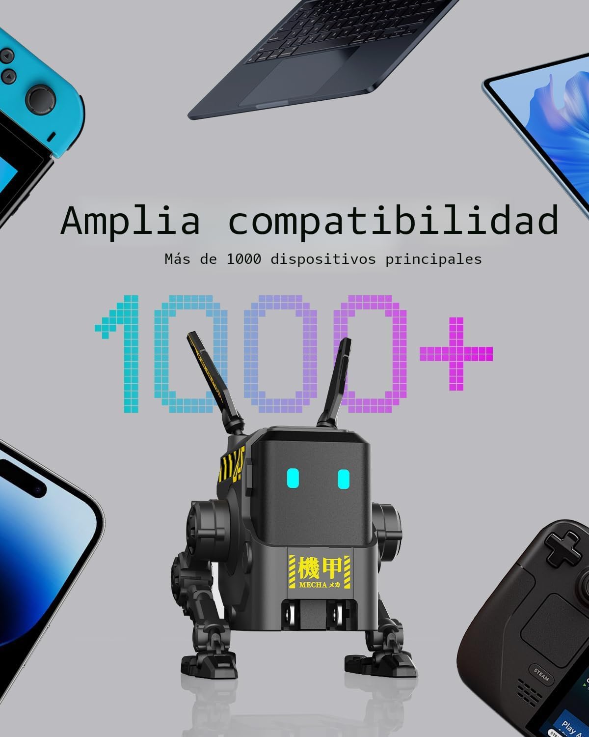 GravaStar Bloque de Cargador Rápido de Robot Alpha65 GaN de 65W, Ca...