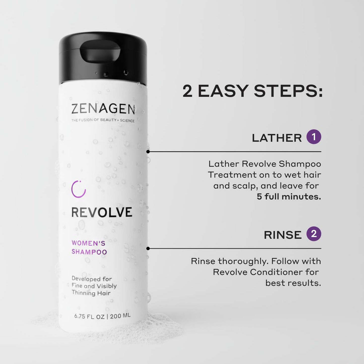 ZENAGEN Revolve - Kit de trío para mujer | Champú + acondicionador + densificador para cabello fino y visiblemente adelgazante, apoya la fuerza y el crecimiento del cabello, 1 unidad