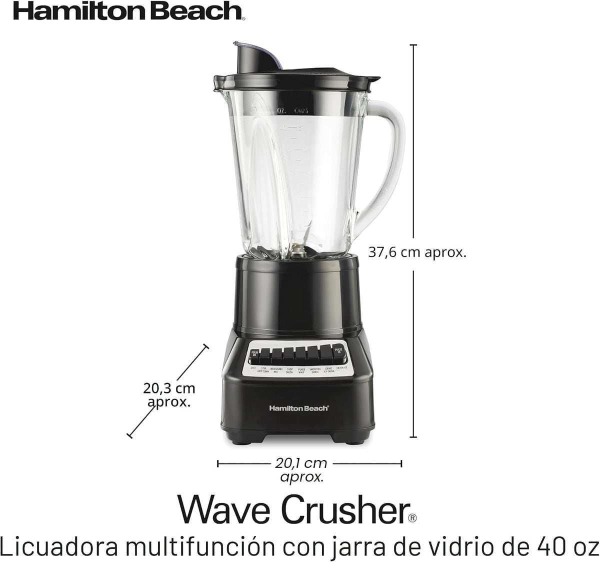Hamilton Beach Wave (54220) licuadora y trituradora multifunción, 4...