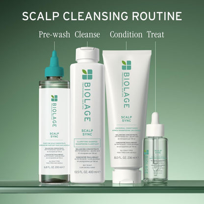Biolage Scalp Sync - Concentrado purificador - Tratamiento exfoliante y aclarador del cuero cabelludo seco, refrescante y revitalizante, mezcla de té fermentado y ácido glicólico