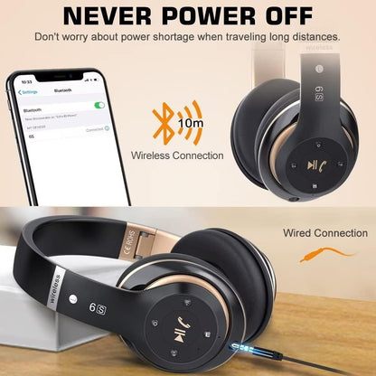 Prtukyt 6S Audífonos inalámbricos Bluetooth sobre la oreja, estéreo...