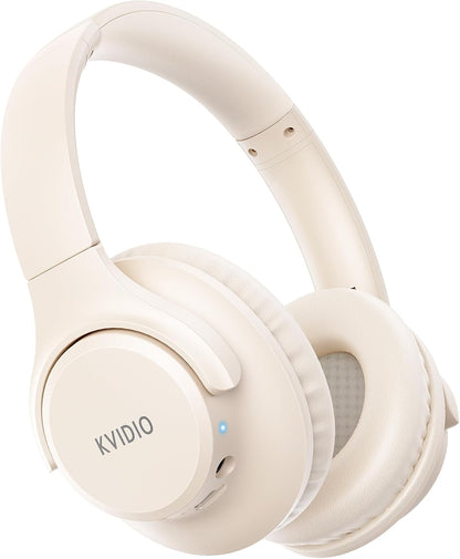 KVIDIO Auriculares Bluetooth sobre la oreja, 65 horas de reproducci...