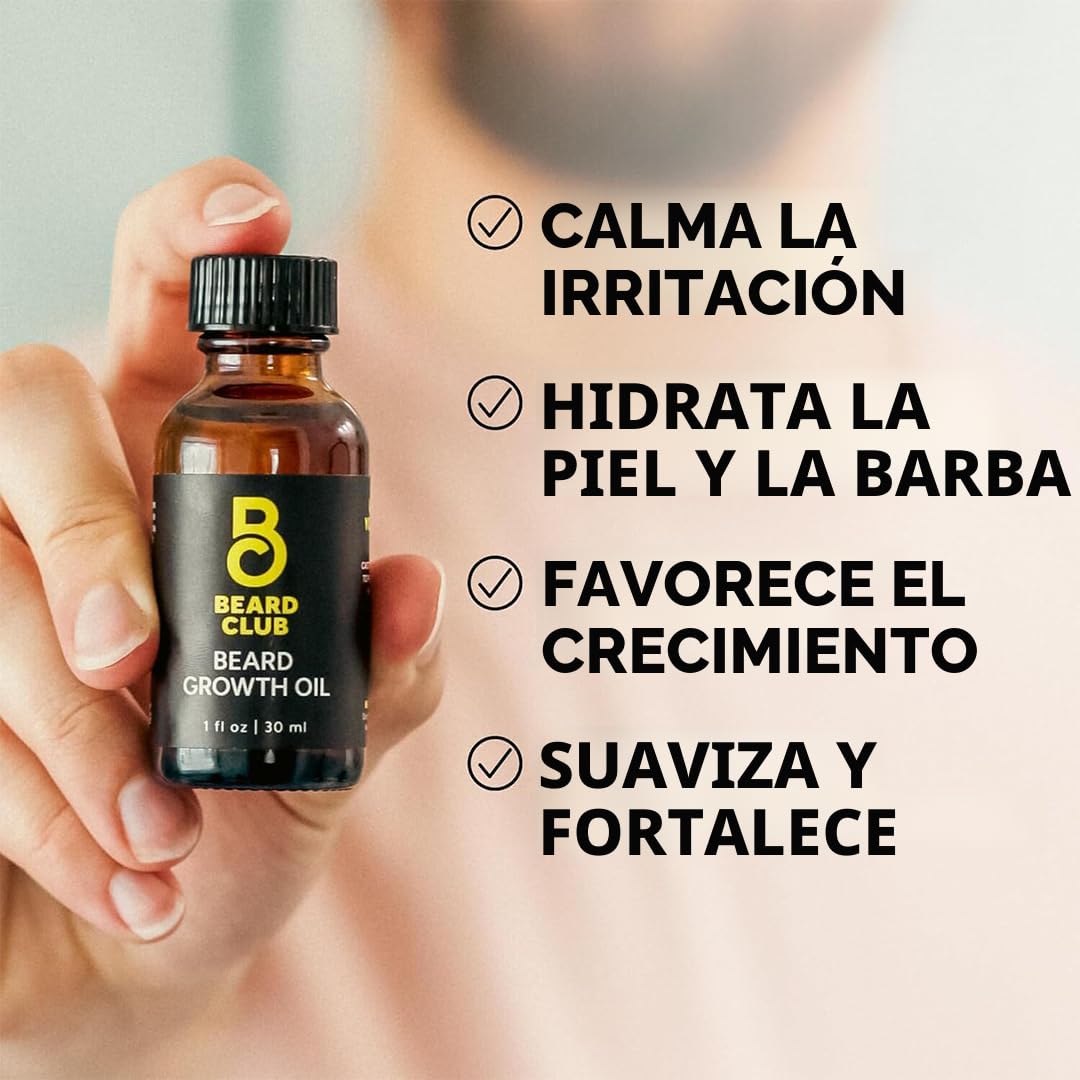 Kit mejorado de crecimiento de barba The Beard Club - Rodillo Derma...