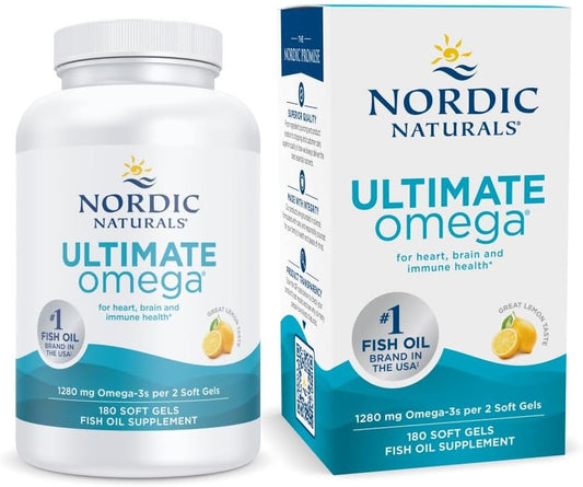 Nordic Naturals Ultimate Omega, sabor a limón, 180 geles suaves, 12...