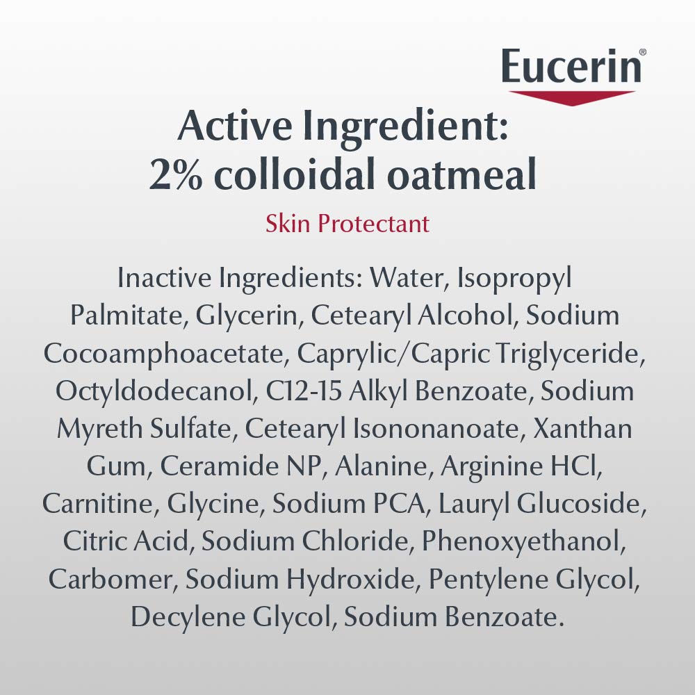 Eucerin Baby, Crema de Alivio del Eccema, Jabón Corporal, Sin Fragancia - Jabón Corporal para Eccema de Bebés con Avena Coloidal, Botella de 13.5 Fl Oz