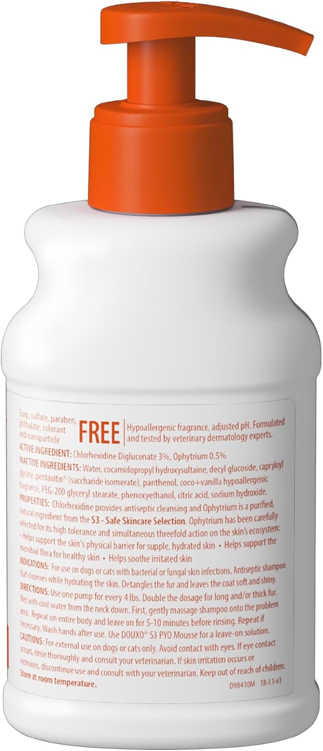 Douxo S3 PYO Champú medicado para perros con clorhexidina al 3% par...