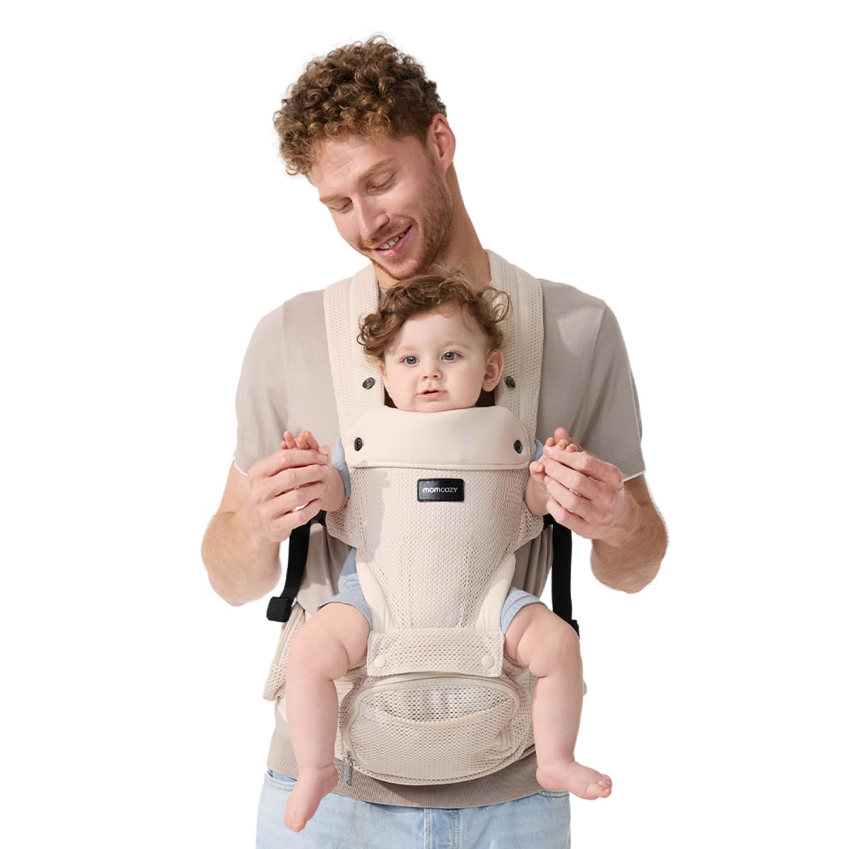 Momcozy Portabebés con asiento de cadera, transporte 2 en 1 orienta...