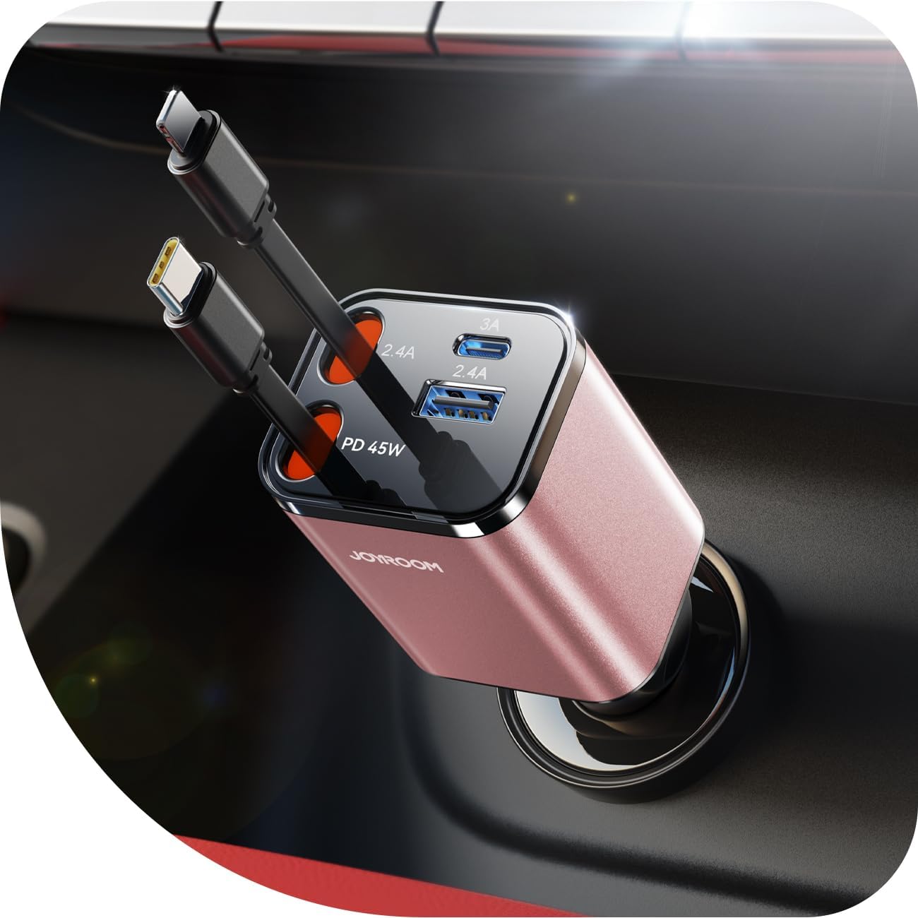 [Actualización 2026] Cargador de coche retráctil de 84 W, cargador...