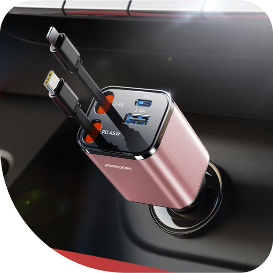[Actualización 2026] Cargador de coche retráctil de 84 W, cargador...