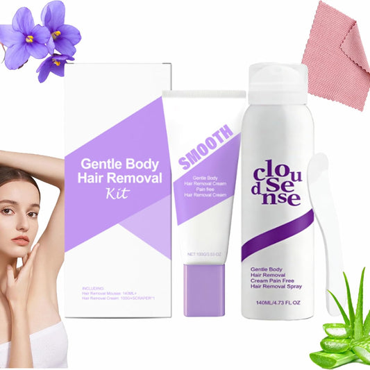 Kit de depilación corporal suave, spray de depilación Cloud Sense,...