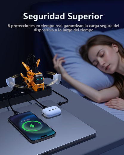 GravaStar Cargador de 65W, Bloque de Cargador GaN Rápido Alpha65 Ro...