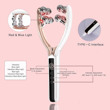CXGRISE Masajeador facial inalámbrico, rodillo facial eléctrico 3D,...