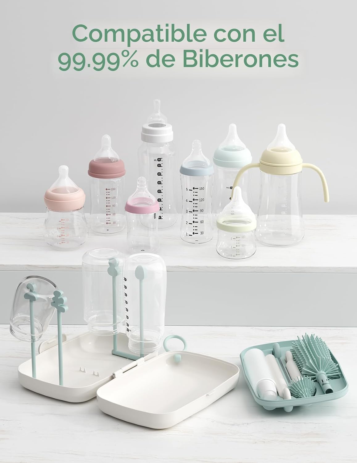 Momcozy Juego de cepillos para biberones, kit limpiador de biberone...
