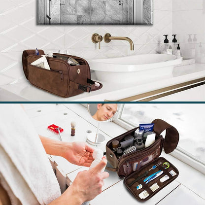 PAVILIA Bolsa de aseo para hombres, kit de afeitado de artículos de...