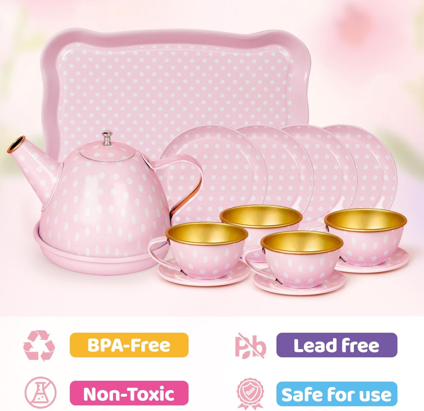 Juego de fiesta de té para niñas pequeñas, juguetes de princesa par...