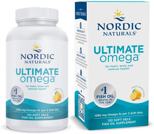 Nordic Naturals Ultimate Omega, sabor a limón, 120 cápsulas blandas...