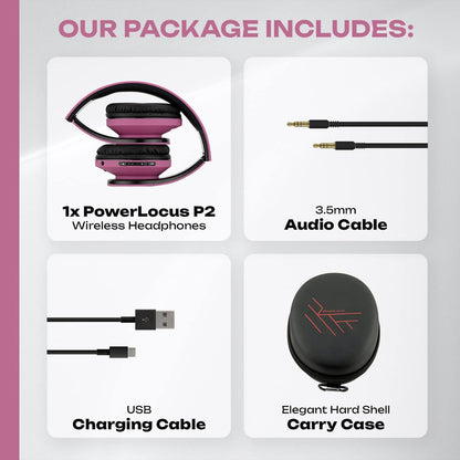 PowerLocus - Audífonos Bluetooth sobre las orejas, auriculares inal...