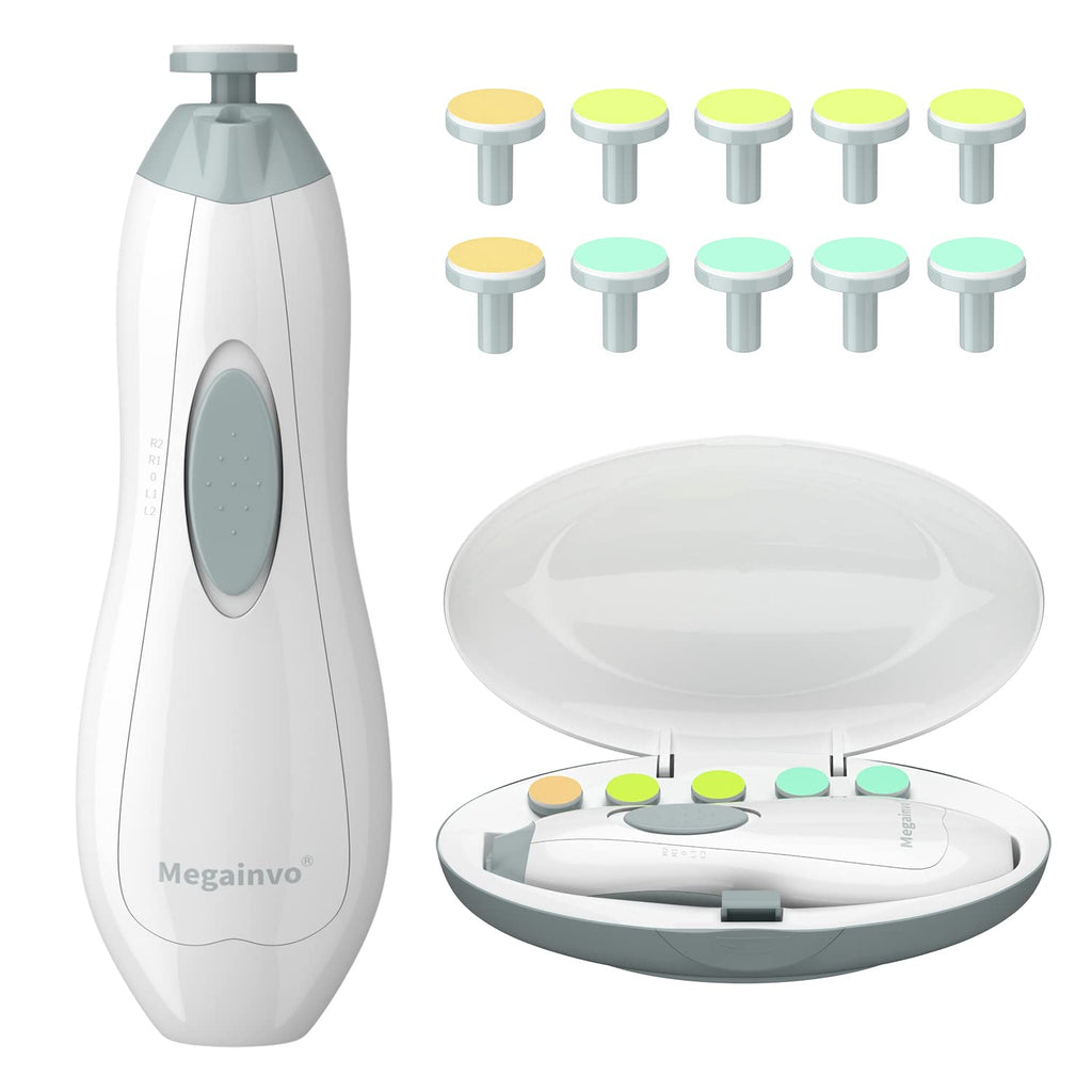 Cortador de uñas eléctrico para bebés con luz LED, 10 cabezales de...