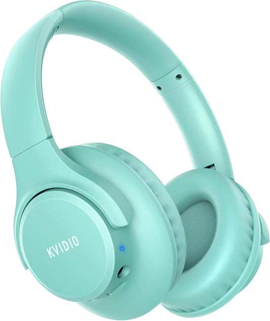 KVIDIO Auriculares Bluetooth sobre la oreja, 65 horas de reproducci...