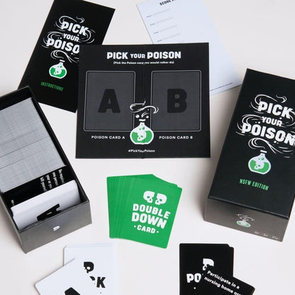 Pick Your Poison Después de la Oscuridad + Set de Expansión Juego de Fiesta - El “¿Qué Preferirías Hacer?” Juego de Cartas para Adultos para Fiestas de Blanco Elefante, Regalos de Relleno + Noche de