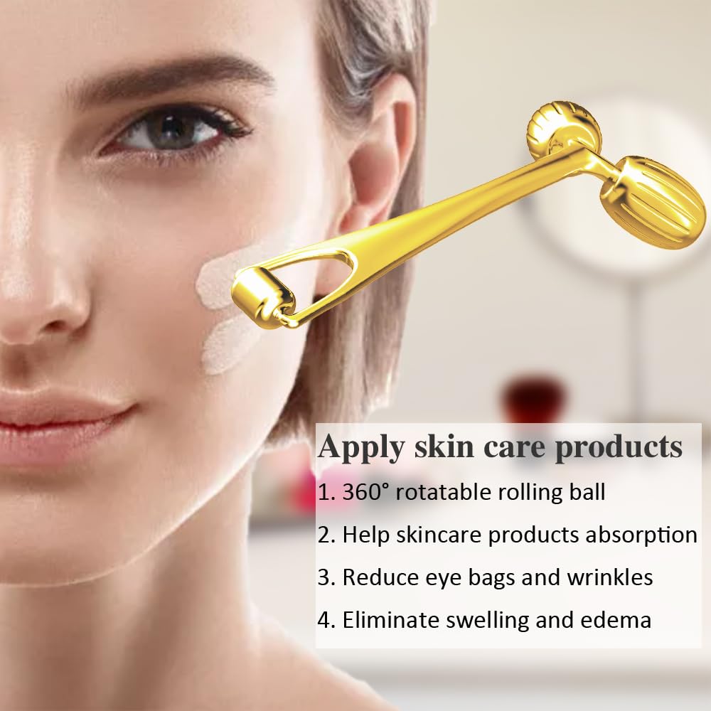 Yeamon Gua Sha - Juego de herramientas faciales y rodillo facial, h...