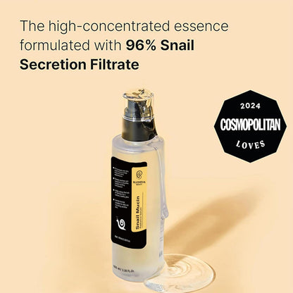 Suero facial de caracol – 96% de mucina de caracol para hidratación y antienvejecimiento – 3.4 fl oz de suero facial