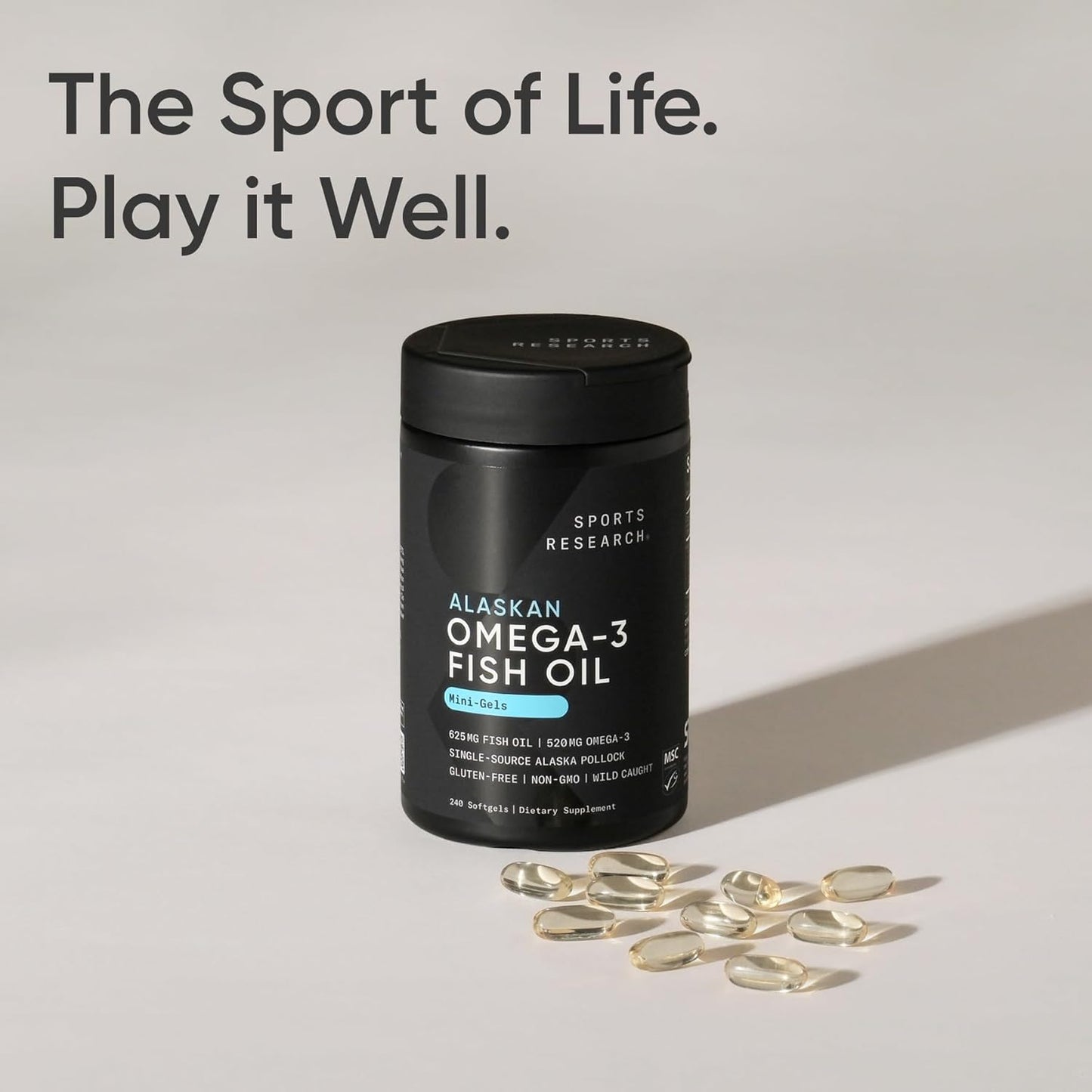 Sports Research® Aceite de pescado Omega-3 AlaskOmega Mini Geles 62...