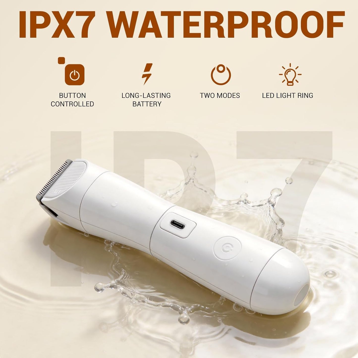 Dermave - Afeitadora de bikini IPX7 impermeable e indolora para bel...