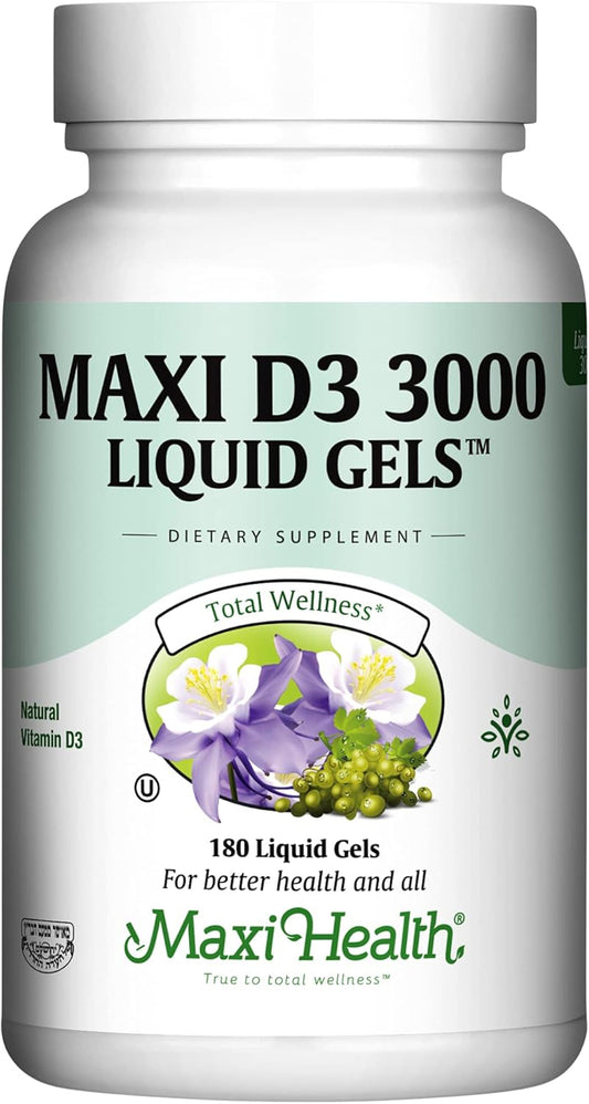 Maxi Health Vitamina D3 3000 UI 75 mcg Suplemento de vitamina D par...