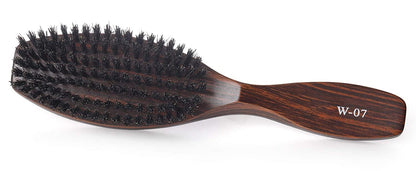 PERFEHAIR Cepillo de pelo de cerdas de jabalí natural 100% salvaje con mango de madera para hombres y mujeres cabello fino