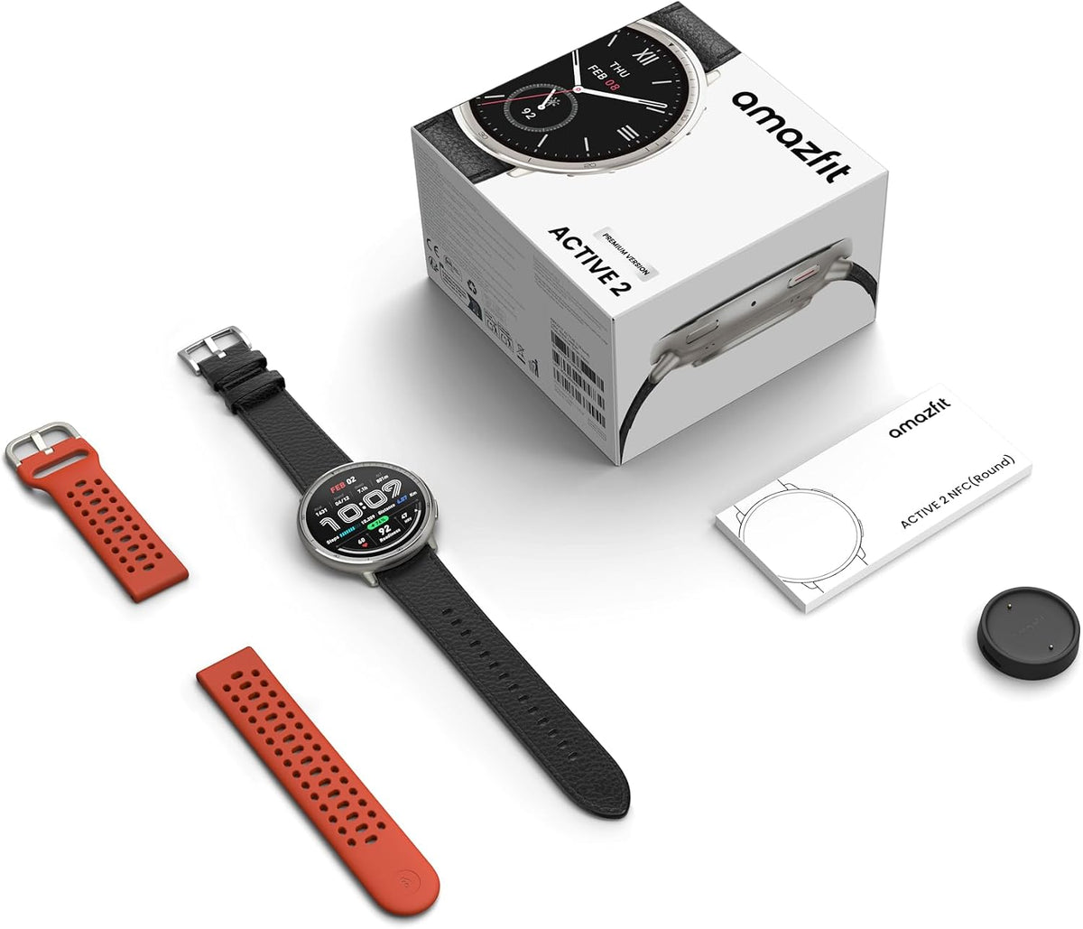 Amazfit Reloj inteligente Active 2 Premium de 1.32 pulgadas, crista...