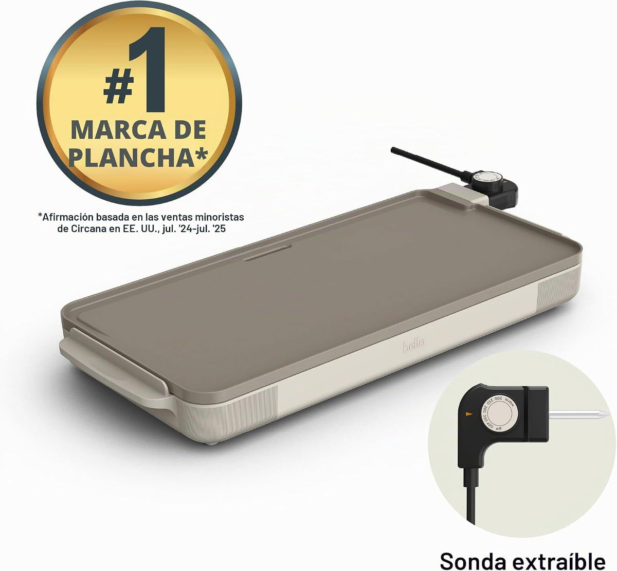 bella Plancha eléctrica de 12" x 22" con revestimiento anti...