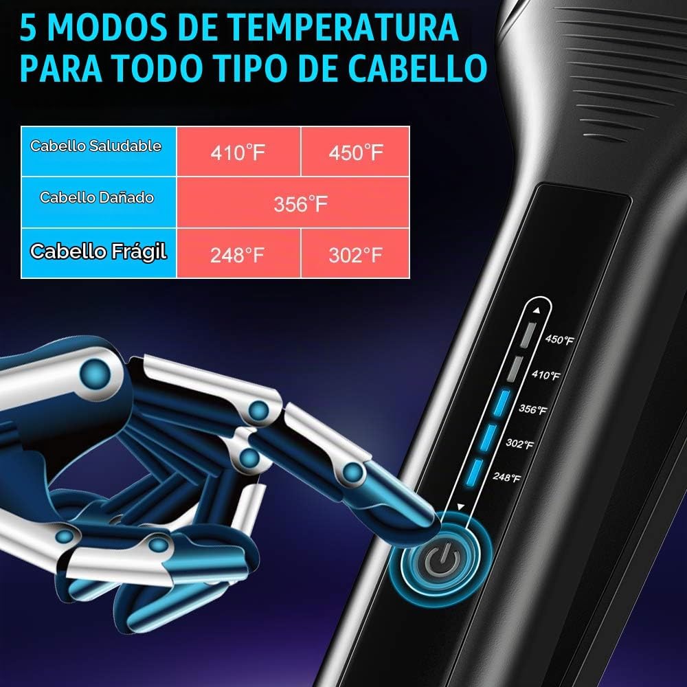 Bcway Plancha de pelo profesional, plancha plana de titanio flotant...