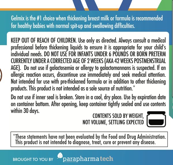 Gelmix Espesante infantil para leche materna y fórmula, tarro de 4....