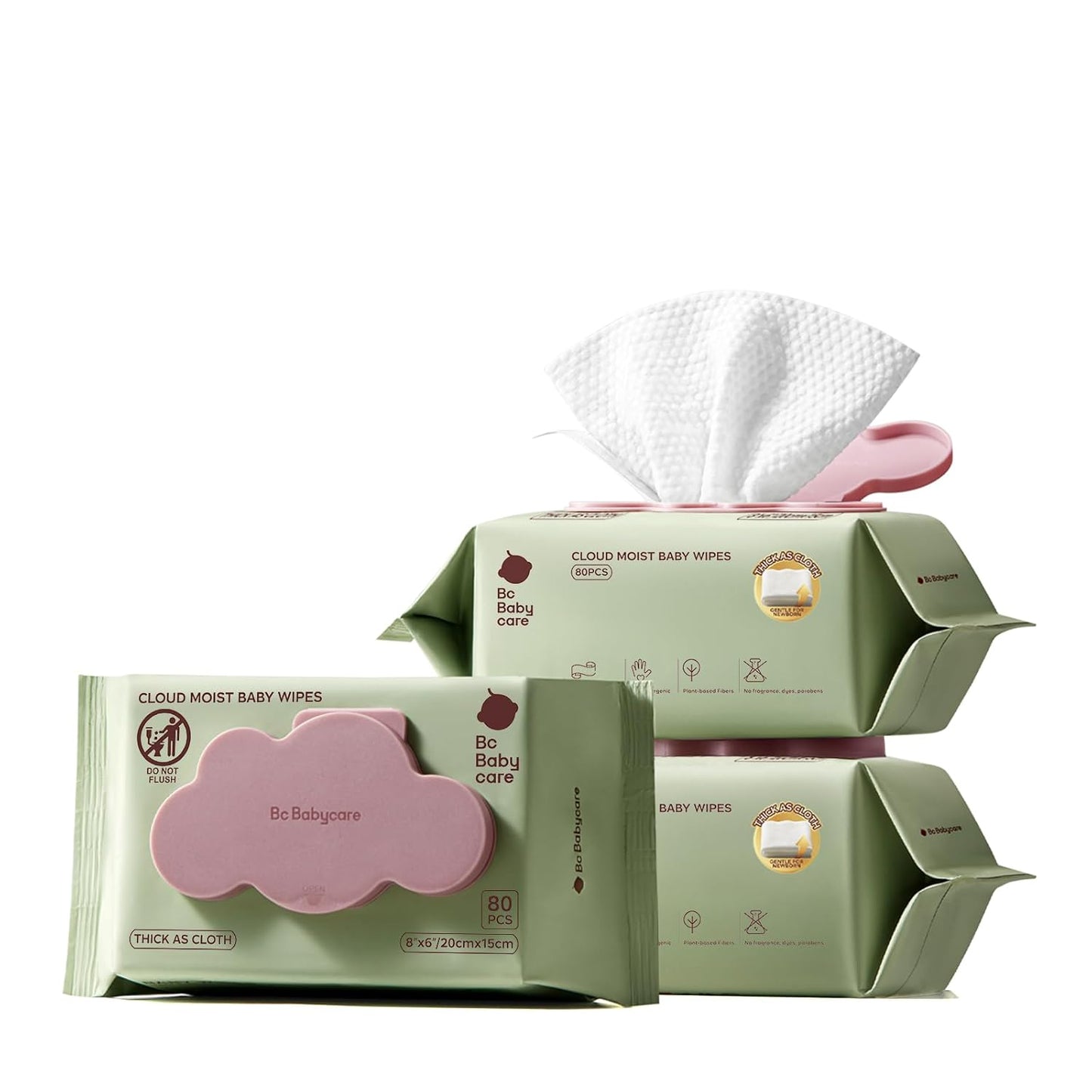 Bc Babycare Cloud Moist Toallitas húmedas para bebé, gruesas y XL,...