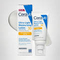CeraVe Loción hidratante ultraligera SPF 30, protector solar para c...