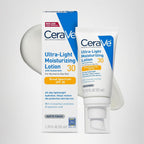 CeraVe Loción hidratante ultraligera SPF 30, protector solar para c...