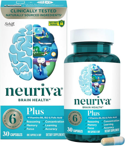 NEURIVA - Rendimiento cerebral Plus, suplemento de apoyo cerebral c...