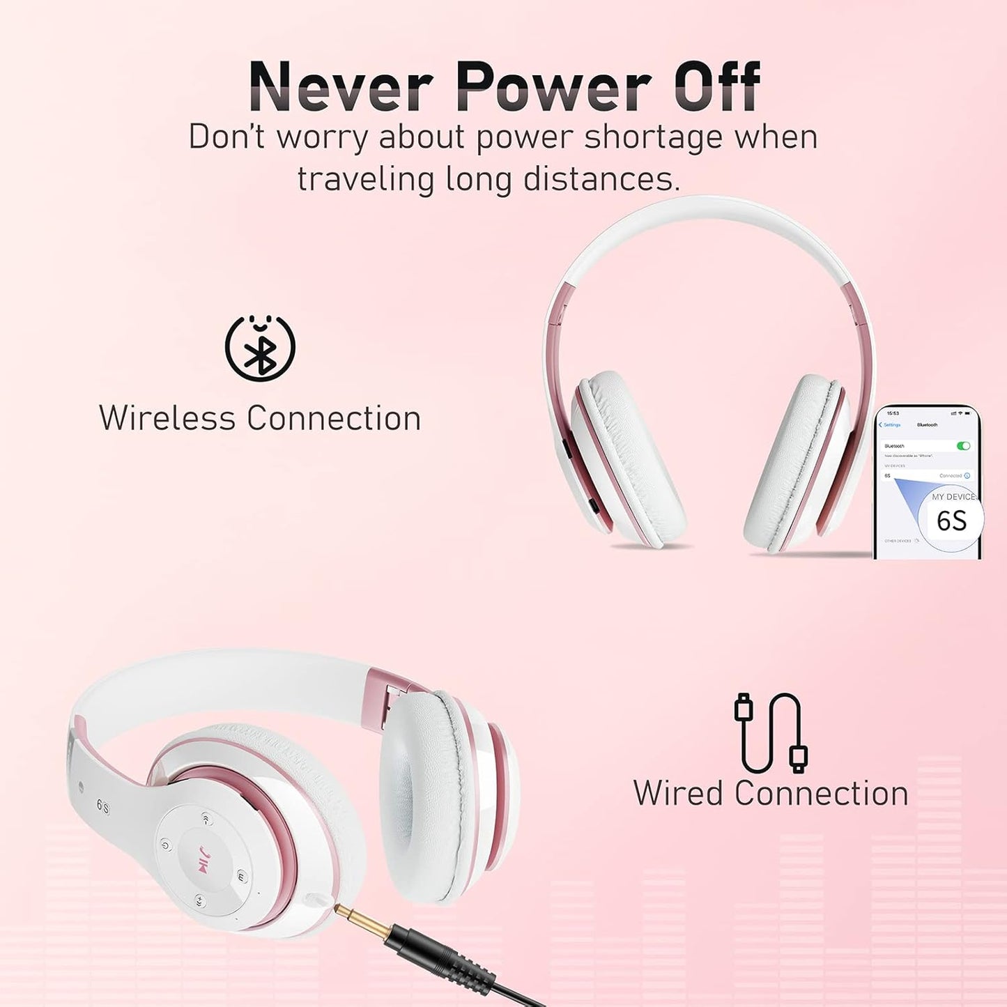 Falebare Auriculares Bluetooth sobre la oreja, auriculares inalámbr...
