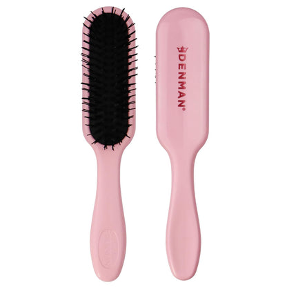 Denman Mini cepillo Deatngling para cabello corto, removedor suave de nudos húmedos y secos para niños y adultos, D90 Pink Crush