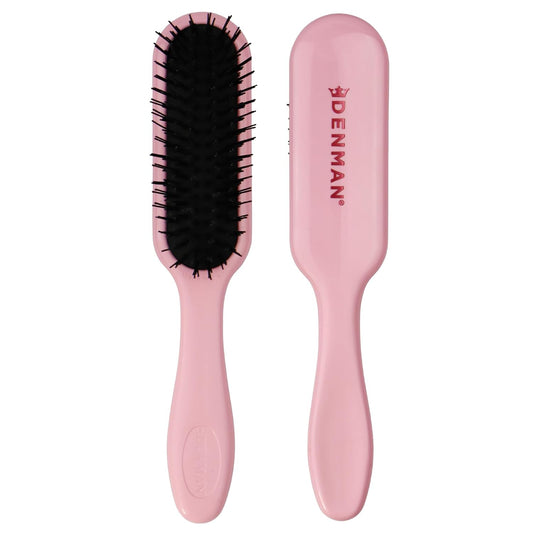 Denman Mini cepillo Deatngling para cabello corto, removedor suave de nudos húmedos y secos para niños y adultos, D90 Pink Crush