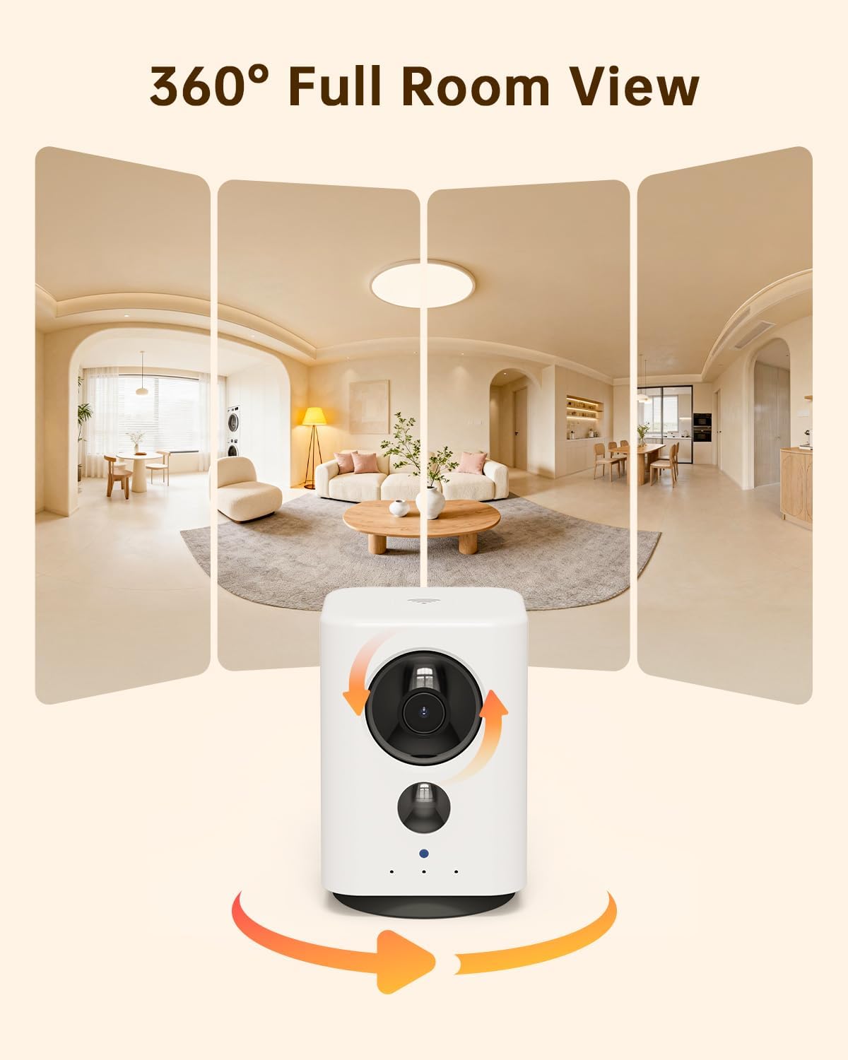 ELYSOO Cámara inalámbrica para interiores: monitor de mascota\/perr...