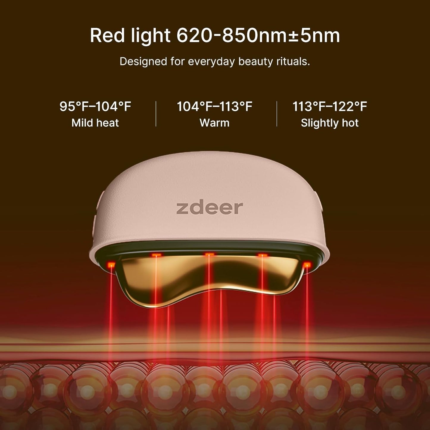 ZDEER Masajeador facial y de cuello con terapia de luz roja LED, he...